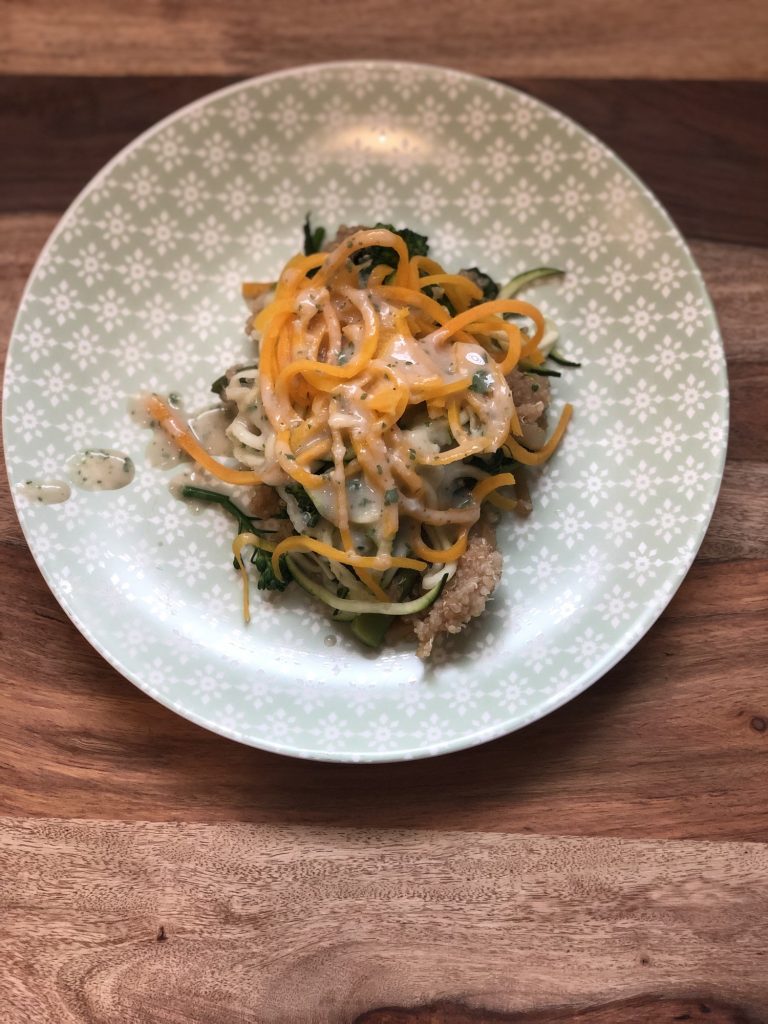 Spiralized Veggie Quinoa Dish