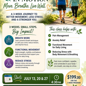 Longevity in Motion: 3-Week Movement, Breathwork & Stress Relief Program